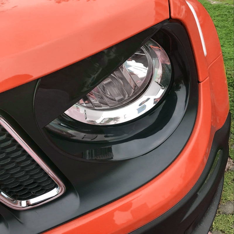 EnRand Front Light Bezel Headlight Cover Trim for Jeep Renegade 2015 2016 2017 2018,Angry Birds Eye Style,Durable UV treated ABS,Upgrade Clip In Version - Image 5